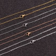10 teile/los 45 cm Edelstahl Rose Gold Farbe Link Kabel Ketten Halsketten für Frau Schmuck Machen