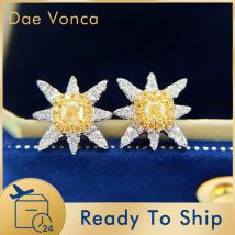 Luxuriöse, im Labor gezüchtete Diamant-Ohrringe mit gelbem Kissen, Damen-Ohrringe aus 18 Karat Weißgold, hochwertiger Schmuck