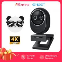 Webcam 4K per lo streaming per computer portatile Mini webcam UHD EMEET Piko Fotocamera USB con 3 microfoni e treppiede per webcam
