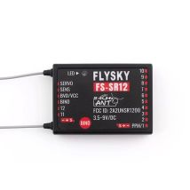Der 12-Kanal-Empfänger FlySky FS-SR12 ist für ANT-Protokollsender G11P/ST16/G7P/G7P+/ST8 geeignet