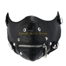 N5KB Ledermaske, Windschutz, Motorrad-Biker, halbe Gesichtsmaske, Anti-Staub-Sportmaske