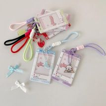 Kpop Fotokartenhalter mit Schleife Schlüsselanhänger Y2K Fotokartenhalter Kpop Charm Halter Kawaii Fotokarten Schlüsselanhänger