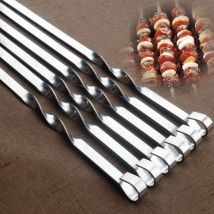 Holaroom 6/20 Stück Grill-Fleischschnurspieße, Fleischstücke, Edelstahl, Churrasqueira, Bratenstab für BBQ, Picknick im Freien