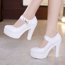 10 cm 12 cm Kleine Größe 32-43 Elegante Flache Weiß Silber Hochzeit Schuhe Frauen Pumpen 2025 Frühling Block High Heels Schuhe für Modell