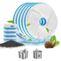 Filtri di ricambio per filtri sostituiti a carbone attivo per fontana per animali domestici per alimentatori erogatori in acciaio inossidabile per fontana per cani e gatti