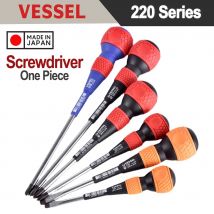 Vessel Ball Grip Screwdriver with High Precision Black Point Tip Japan Tool No.220 Series