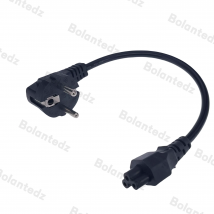 Kurzes Netzkabel EU 2-poliger Stecker auf IEC 320 C5 für Notebook-Netzteil 30 cm