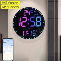 RGB LED Digital Wanduhren Intelligente Wifi App Steuerung Temperatur Datum Woche Anzeige Multifunktionale Elektronische Wecker