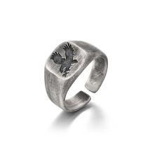 Buyee 925 Sterling Silver Unique Ring Finger Cute Eagle Sweet Open Ring for Women Men Fashion Fine Jewelry Circle with Box