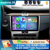 2Din para Volkswagen Passat 7 B7 B6 CC NMS 2010 - 2015 estéreo Android 15 QLED Viedo reproductor DVD 4G LTE GPS Autoradio navegación BT