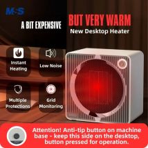Przenośny grzejnik elektryczny MSS Home Desk - grzejnik ceramiczny PTC, inteligentny nawiew ciepłego powietrza, niezbędny na zimę, wtyczka EU/US/UK