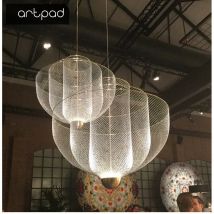 Artpad nowoczesny Moooi metalowa siatka żyrandol sufitowy projektant chromowany Meshmatic stół do jadalni restauracja Led duże lampy wiszące