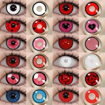 Bio-essence 1 Pair Halloween Contact Lenses for Eyes Cosplay Lenses Anime Lenses Anime Accessories  Lenses Black Lenses Red Lens