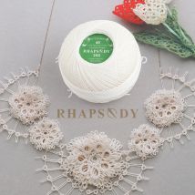 Rhapsody  Premium Cotton Crochet Thread Size 40 for Tatting Needlepoint Knitting Bobbin Lace Quilting Sewing Mercerized 53Colors