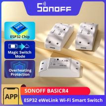 1-10PCS SONOFF BASICR4 WiFi Smart Switch ESP32 Modalità di commutazione magica Affidabile Sicuro eWeLink Telecomando con S-MATE2 Alexa Google