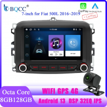 BQCC 7 "Android 13 Octa/Quad Core Auto Player Carplay MIrrorlink 4G WIFI GPS DSP ASP 32EQ Auto Player für Fiat 500L 2013 ~ 2019