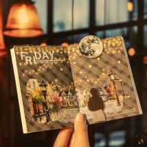 18 Blatt Sternennacht-Briefpapier, Beleuchtung, Nightfall-Zubehör, dekorative Aufkleber, Sterne, Buch, großes Sammelalbum, 120 x 95 mm