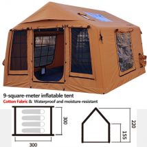 Outdoor-Campingzelte für 3–4 Personen, vollautomatisches aufblasbares Festzelt, TC-Baumwolle, Campingplatz, Stargaze, Vordach, Segeltuch-Festzelt
