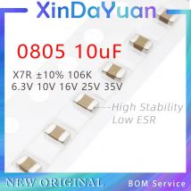 50pcs 0805 10uF 106K 6.3V 10V 16V 25V 35V ±10% X7R SMD Multi-Layer Ceramic Capacitor MLCC