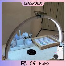 Lámpara de media luna para salón de belleza con soporte, pintura de uñas, arco de escritorio, anillo curvo, luz Led para manicura y uñas