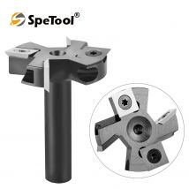 SpeTool 1pc CNC Spoilboard Punta del Router di Superficie 8mm 12mm Gambo 2-Flute Inserto in Metallo Duro Lastra Appiattimento Router Pialla Bit per Legno