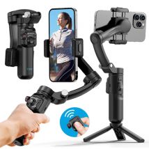 TOKQI-M02 3-Achsen-Hand-Gimbal-Stabilisator für Smartphone, faltbarer Telefonhalter Anti-Shake PTZ für iPhone Android Vlog