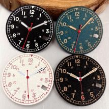 NH35A Watch Replacements Watch Dial Pliot Watch Face for NH35 NH36 Automatic Men White Black Salmon Dials Date Window