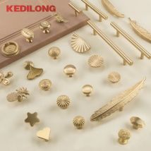 KEDLO Europäischer Stil, minimalistischer Schrank aus massivem Messing, DIY-Zuggriff, klassische Luxus-Schublade, goldener Knopf, Schranktür, langer Griff