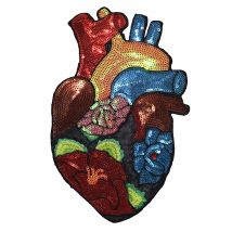 Toppa ricamata a cuore per abbigliamento Toppe termoadesive Adesivo patch punk a righe personalizzato