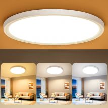 24W LED-Deckenleuchte, ultradünne runde Lampe Ø30cm, 3000K/4000K/6500K verstellbar, geeignet für Schlafzimmer, Wohnzimmer, Küche
