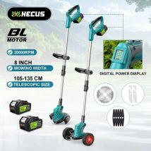 Hecus 8 Zoll bürstenloser elektrischer Rasenmäher, längenverstellbar, 20.000 U/min, Rasentrimmer, Gartenschneidewerkzeuge für Makita 18 V Akku
