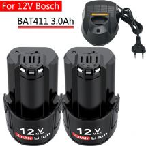 Für 12V Bosch 3000mAh BAT411 Ersatz Bosch 12V Akku für BAT412A BAT413A D-70745GOP 2607336013 2607336014   PS20-2