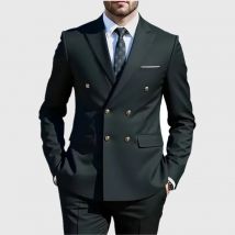 Moda nuovi uomini per il tempo libero Boutique Banchetto d'affari Tinta unita Matrimonio Doppio petto Slim Fit Blazer Giacca Pantaloni