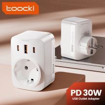 Caricabatterie GaN Toocki PD 30W con prese ca caricabatterie per telefono cellulare per iPhone 15 14 Xiaomi Samsung S23 presa a muro USB ciabatta
