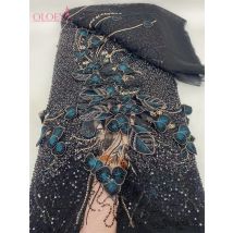 Tessuto di pizzo pesante con ricamo francese di lusso con paillettes per matrimonio Nuovo tessuto per toelettatura africano nigeriano di fascia alta