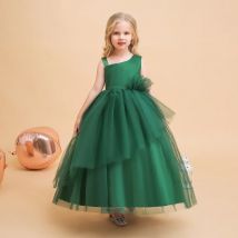 Tüll grüne Weihnachts kleider für Mädchen Kinder Kostüm elegante Kinder Hochzeits feier Kleid Teen Mädchen Geburtstag Abend Vestidos