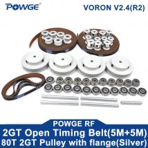 POWGE VORON 2.4 Set GT2 LL-2GT RF Cinghia di Distribuzione Aperto 2GT 16T 80T 20T Dente Puleggia 188-2GT albero Cuscinetto 625 F695 2RS Movimento Parti