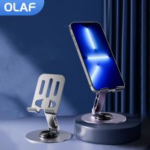 720 °   Ruota il supporto per telefono portatile in lega di alluminio per iPad Supporto per telefono cellulare dal vivo pieghevole flessibile regolabile per desktop pigro