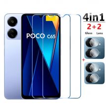 4 in1 gehärtetes Glas für poco c65 c40 m6 m5 m4 Displays chutz folie für poco f6 f5 f4 f3 x6 x5 x4 x3 gt pro 5g Schutz linsen folie