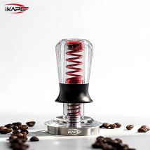 IKAPE V3 Coffee Calibrated Tamper Transparent V2,Spring-loaded Calibrated Tamper with Premium Stainless Steel Base