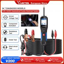 VDIAGTOOL V200 12V/24V herramientas de sonda de circuito de alimentación 40FT/12M Cable probador de circuito de coche con prueba de voltaje/resistencia AC/DC