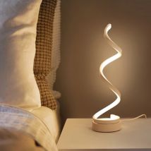Moderne LED-Tischlampe mit spiralförmigem Design, einstellbare Helligkeit für Wohnzimmer, Schlafzimmer, Nachttisch, Büro, Heimdekoration, Schreibtischlampe