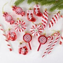 6pcs Weihnachten Zuckers tange Anhänger Weihnachts baum hängen Ornament Weihnachts schmuck für Zuhause Neujahr Geschenk Navidad