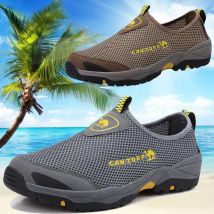 Mesh Atmungsaktive Männer Casual Turnschuhe Sommer Walking Laufen Sport Schuhe Outdoor Mann Wanderschuhe Slip auf Flache Bequeme Halbschuhe