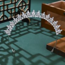 Fashion Flower Zirconia Crown Popular Hair Bands For Women Princess Party Dress Accessories Tiaras Bridesmaid Gifts