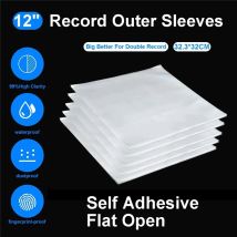 Custodia protettiva per registrazione in gel OPP da 50 pezzi per giradischi LP Borsa per dischi autoadesivi per dischi in vinile 12 "32.3 cm * 32 cm