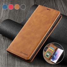 Starke magnetische Brieftasche Hülle für Samsung Galaxy S25 Ultra S24 S23 S25 Plus S23 S22 S21 S20 S24FE S10 S9 S8 Leder Flip Cover