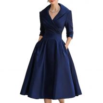 Women's Fashion Dress New Style V-neck Waist-hugging Makes You Look Slim And Elegant Long Sleeves Maxi Prom Dresses  For Women