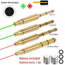 Taktischer Laser-Bore-Sighter für Kaliber .177/.22LR/.223 Rem/9mm/7.62mm – Roter Punkt Laserpointer Kollimator Patronen-Boresighter