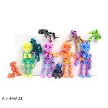 【H】5/10pcs 3D Printed Skull Festival Small Statue Decorations Colorful Skull Ornaments Halloween Gifts Home Car Desk Decoration